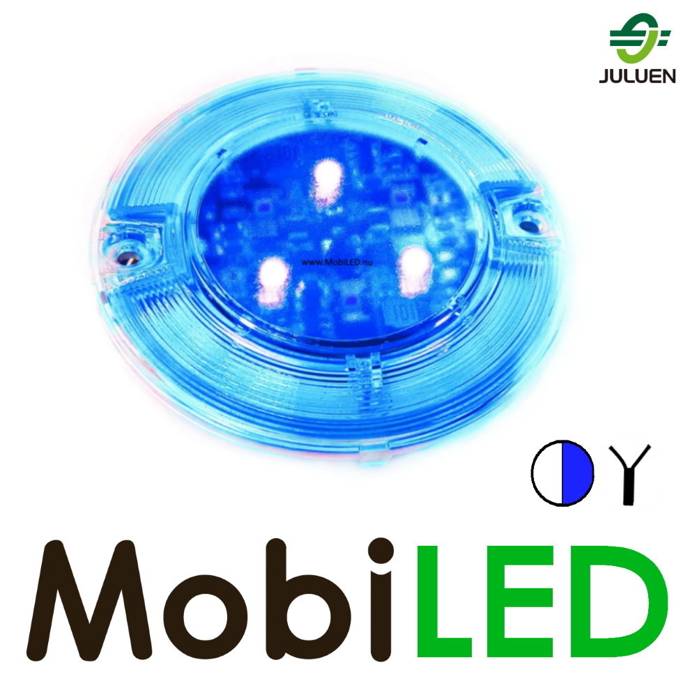 Interior lighting blue / white round 12-24 volts