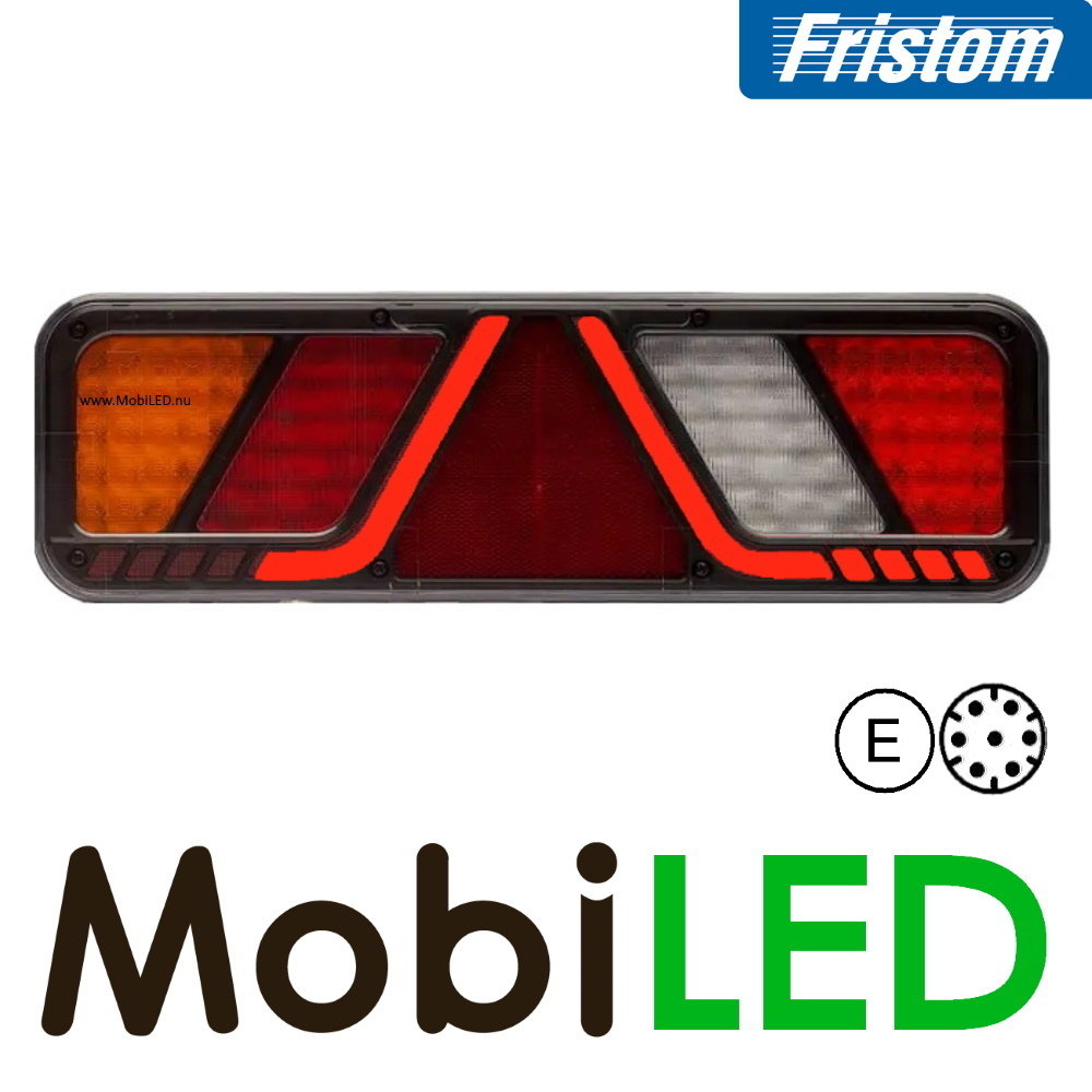 Fristom Fristom Rear light 5 functions reflector side marking left 24V E-mark AMP Fristom Fristom Rear light 5 functions reflector side marking left 24V E-mark AMP