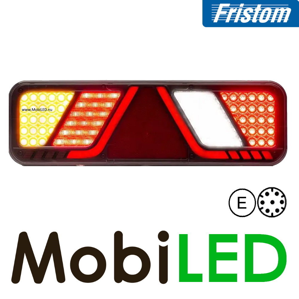 Fristom Feu arrière 5 fonctions réflecteur marquage latéral gauche 24V E-marque AMP Fristom Feu arrière 5 fonctions réflecteur marquage latéral gauche 24V E-marque AMP