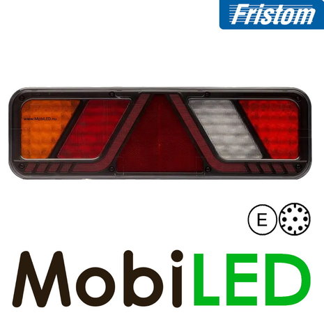 Fristom Feu arrière 5 fonctions réflecteur marquage latéral gauche 24V E-marque AMP Fristom Feu arrière 5 fonctions réflecteur marquage latéral gauche 24V E-marque AMP