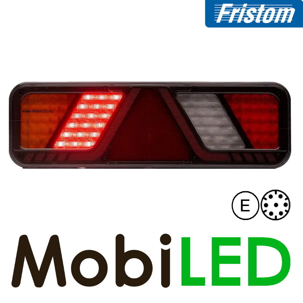 Fristom Feu arrière 5 fonctions réflecteur marquage latéral gauche 24V E-marque AMP Fristom Feu arrière 5 fonctions réflecteur marquage latéral gauche 24V E-marque AMP