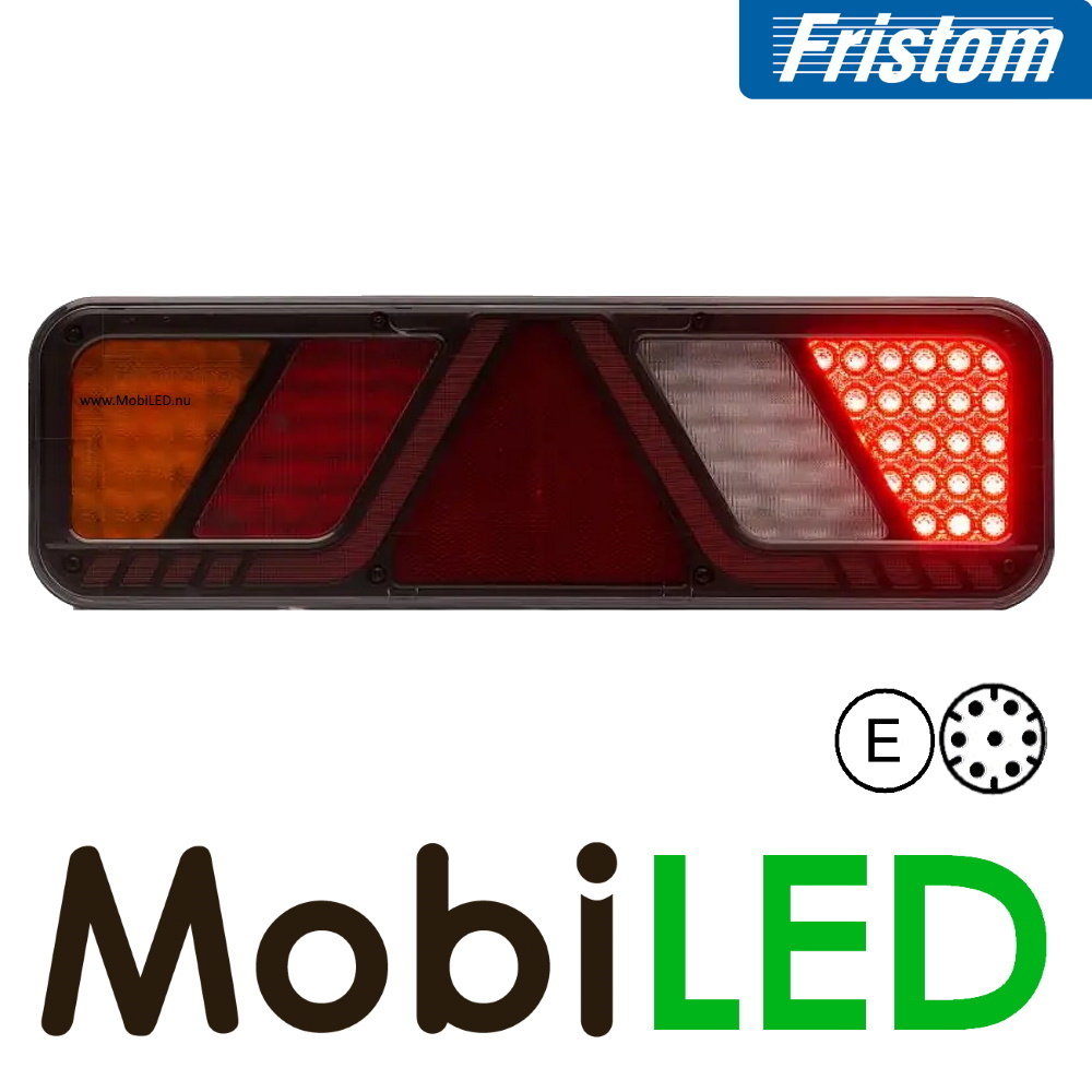Fristom Feu arrière 5 fonctions réflecteur marquage latéral gauche 24V E-marque AMP Fristom Feu arrière 5 fonctions réflecteur marquage latéral gauche 24V E-marque AMP