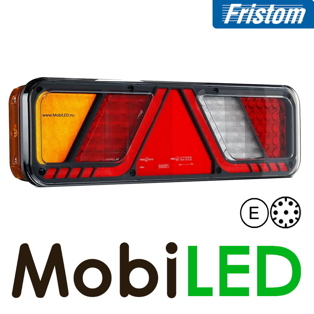 Fristom Feu arrière 5 fonctions réflecteur marquage latéral gauche 24V E-marque AMP Fristom Feu arrière 5 fonctions réflecteur marquage latéral gauche 24V E-marque AMP