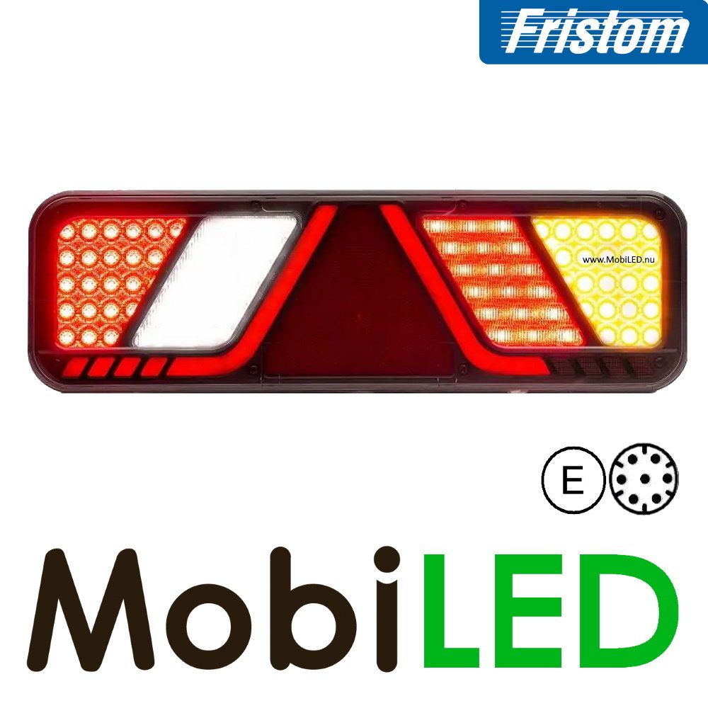 Fristom Fristom Achterlicht 5 functies reflector zijmarkering rechts 24V E-keur AMP Fristom Fristom Achterlicht 5 functies reflector zijmarkering rechts 24V E-keur AMP