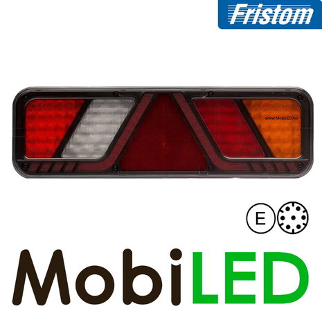 Fristom Feu arrière 5 fonctions réflecteur marquage latéral droit 24V E-marque AMP Fristom Feu arrière 5 fonctions réflecteur marquage latéral droit 24V E-marque AMP