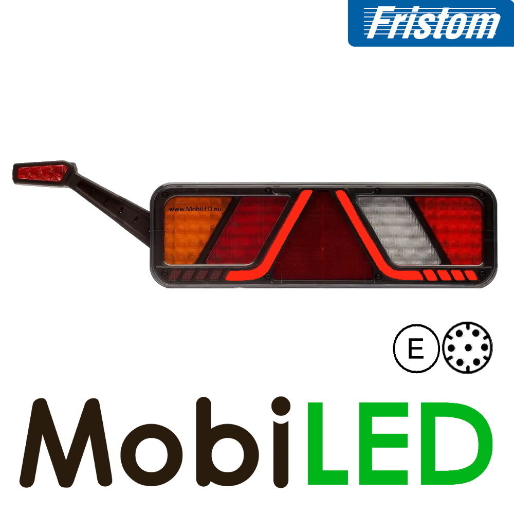 Fristom Achterlicht 5 functies reflector breedte markering links 24V E-keur AMP Fristom Achterlicht 5 functies reflector breedte markering links 24V E-keur AMP