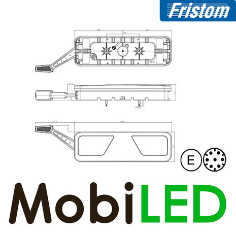 Fristom Fristom Achterlicht 5 functies reflector breedte markering links 24V E-keur AMP E-keur Fristom Fristom Achterlicht 5 functies reflector breedte markering links 24V E-keur AMP E-keur