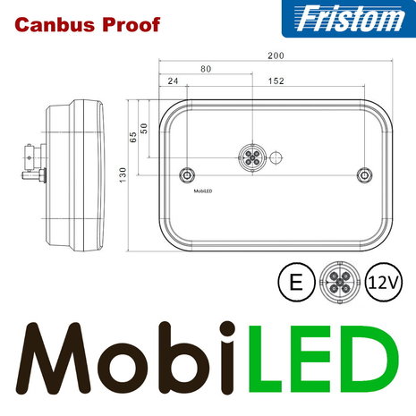 Fristom Fristom FT-270 12V Achterlicht 4 functies + kenteken Bajonet Canbus proof rechts E-keur Fristom Fristom FT-270 12V Achterlicht 4 functies + kenteken Bajonet Canbus proof rechts E-keur