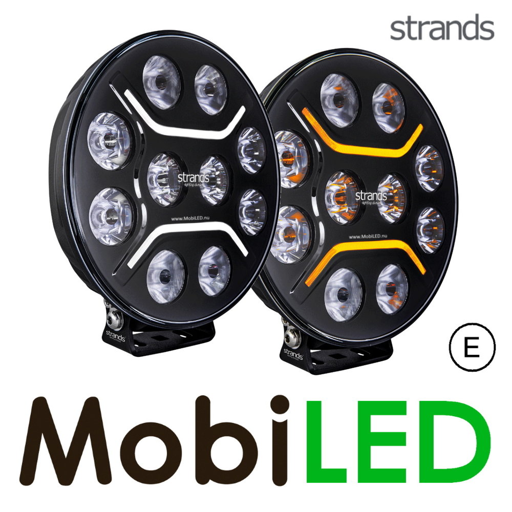 Strands Strands Dark Knight Intense feu de position ambre/blanc 9 pouces E-marque Strands Strands Dark Knight Intense feu de position ambre/blanc 9 pouces E-marque
