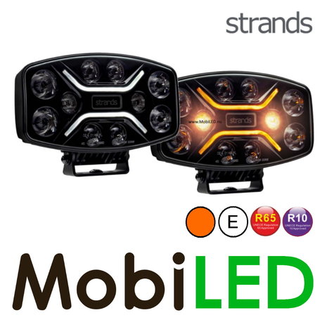 Strands Strands Dark Knight Insane met amber/wit positielicht en flitser 9 inch E-keur Strands Strands Dark Knight Insane met amber/wit positielicht en flitser 9 inch E-keur