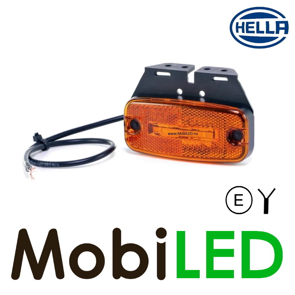 Hella Hella Marquage latéral 1x rayure ambre rectangulaire 24 volts E-marque