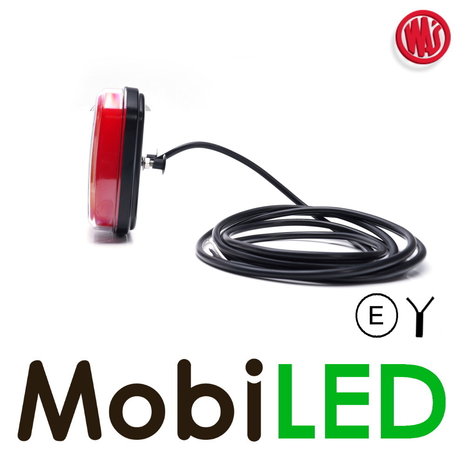 WAS NEON look vierkant achterlicht 3 functies- E-keur - 12/24 volt WAS NEON look vierkant achterlicht 3 functies- E-keur - 12/24 volt