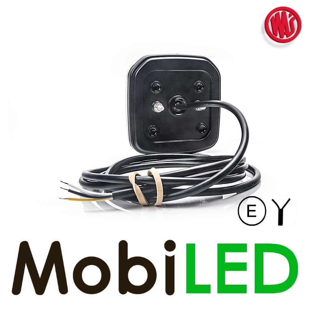 WAS NEON look vierkant achterlicht 3 functies- E-keur - 12/24 volt WAS NEON look vierkant achterlicht 3 functies- E-keur - 12/24 volt