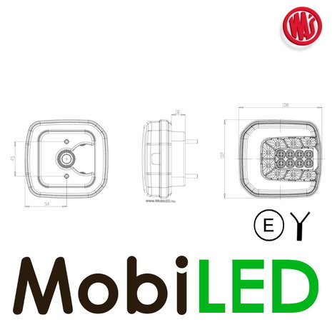 WAS WAS NEON look square front lamp with turn signal E-mark WAS WAS NEON look square front lamp with turn signal E-mark