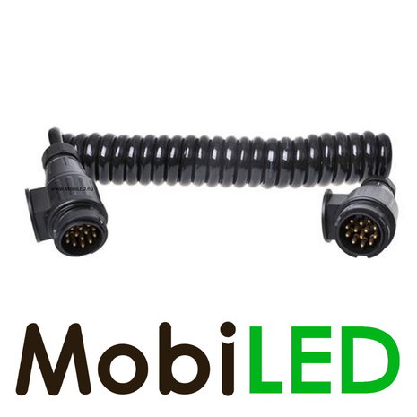 Elektrospiraalkabel 3,5 m 13 polige stekker 8-aderig 12 V