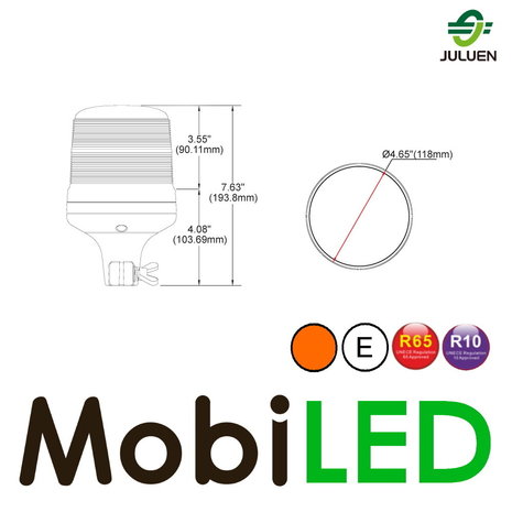 Juluen B18  Rotating beacon/flash lamp DIN Amber Juluen B18  Rotating beacon/flash lamp DIN Amber