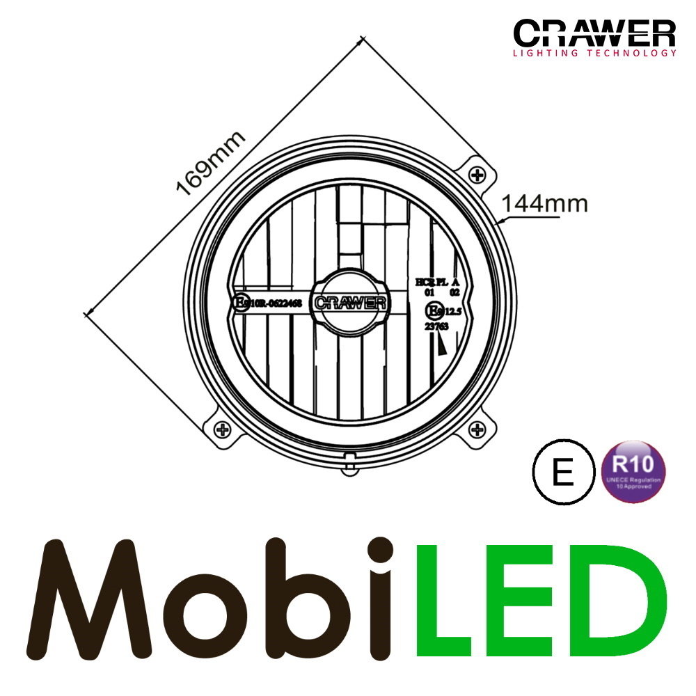 Crawer Phare Crawer rond de 5 pouces E-mark Crawer Phare Crawer rond de 5 pouces E-mark