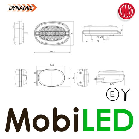 WAS Multifunctional front lamp with turn signal and DRL E-mark