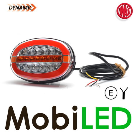 WAS Rear lamp oval with dynamic turn signal and brake light E-mark WAS Rear lamp oval with dynamic turn signal and brake light E-mark