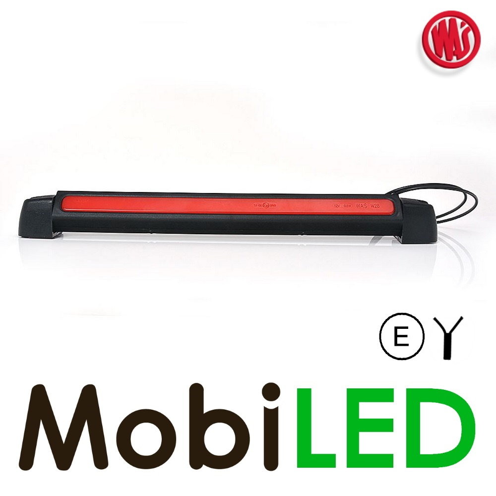 WAS WAS NEON look Feu de freinage inclinable  long 12-24 volts E-marque