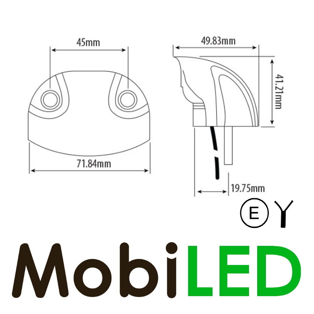 Licence plate lighting black E-mark R4