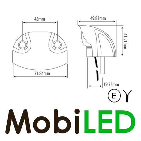 Kentekenverlichting zwart E-keur
