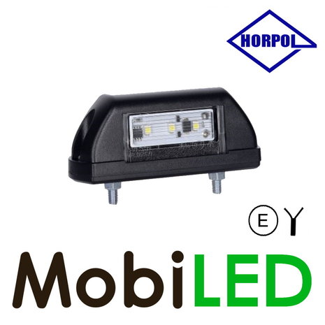 HORPOL LED License plate lighting Rounded Black E-Mark