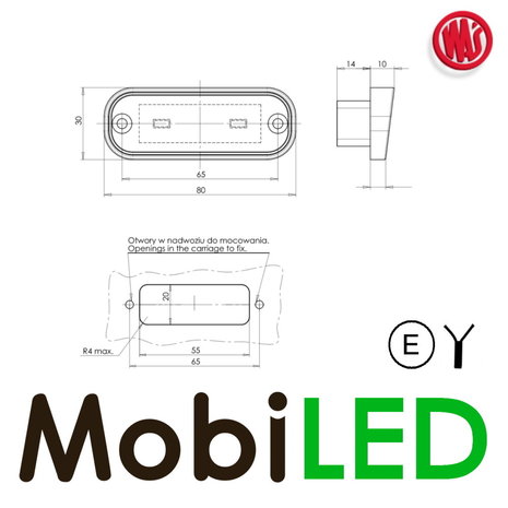 WAS LED License plate lighting flush mounted 12-24 volts E-mark