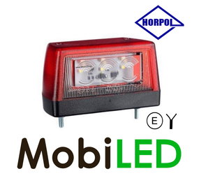 HORPOL Kentekenverlichting  rood hoekig HORPOL Kentekenverlichting  rood hoekig