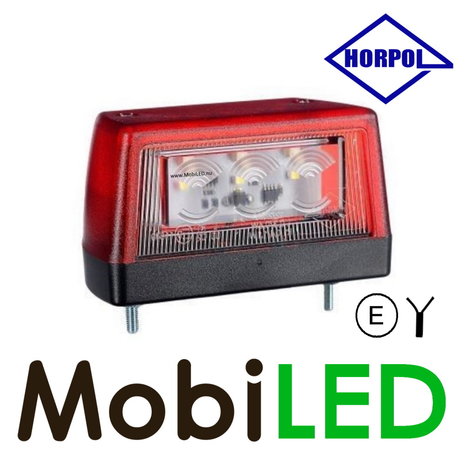 HORPOL Kentekenverlichting  rood hoekig E-keur HORPOL Kentekenverlichting  rood hoekig E-keur