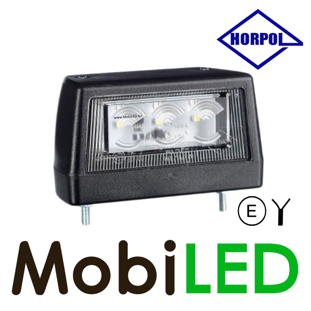HORPOL Éclairage de plaque d’immatriculation angulaire noir E-mark
