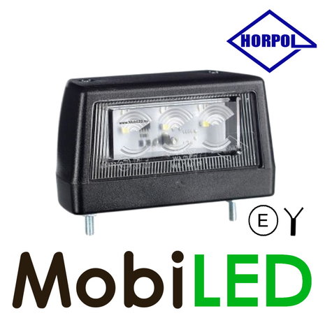 HORPOL Éclairage de plaque d’immatriculation angulaire noir E-mark