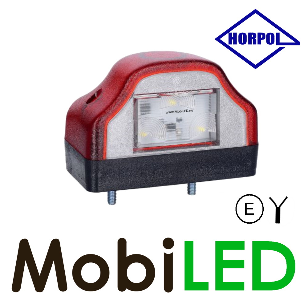 Éclairage de plaque d immatriculation rouge LED, 12-24V, 101x58.5x59.6mm,  Kramp