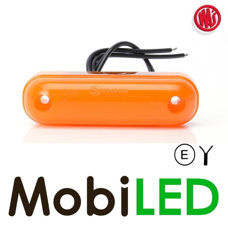 WAS "NEON" Eclairage de contour Ambre universel court 12-24 volts E-mark WAS "NEON" Eclairage de contour Ambre universel court 12-24 volts E-mark