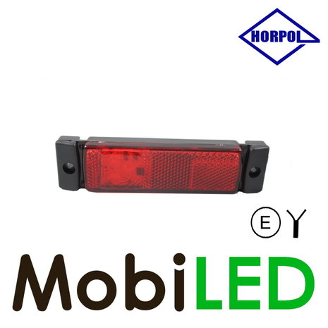 HORPOL Marker Light rectangular with reflector Red 12-24 volts E-mark