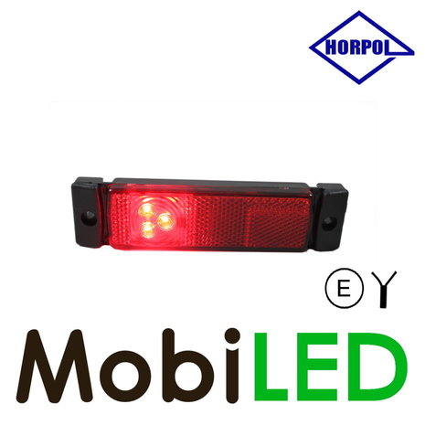 HORPOL Horpol Markeringslicht rood rechthoek met reflector 12-24 volt E-keur