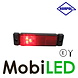 HORPOL Horpol Markeringslicht rechthoek rood met reflector 12-24 volt E-keur