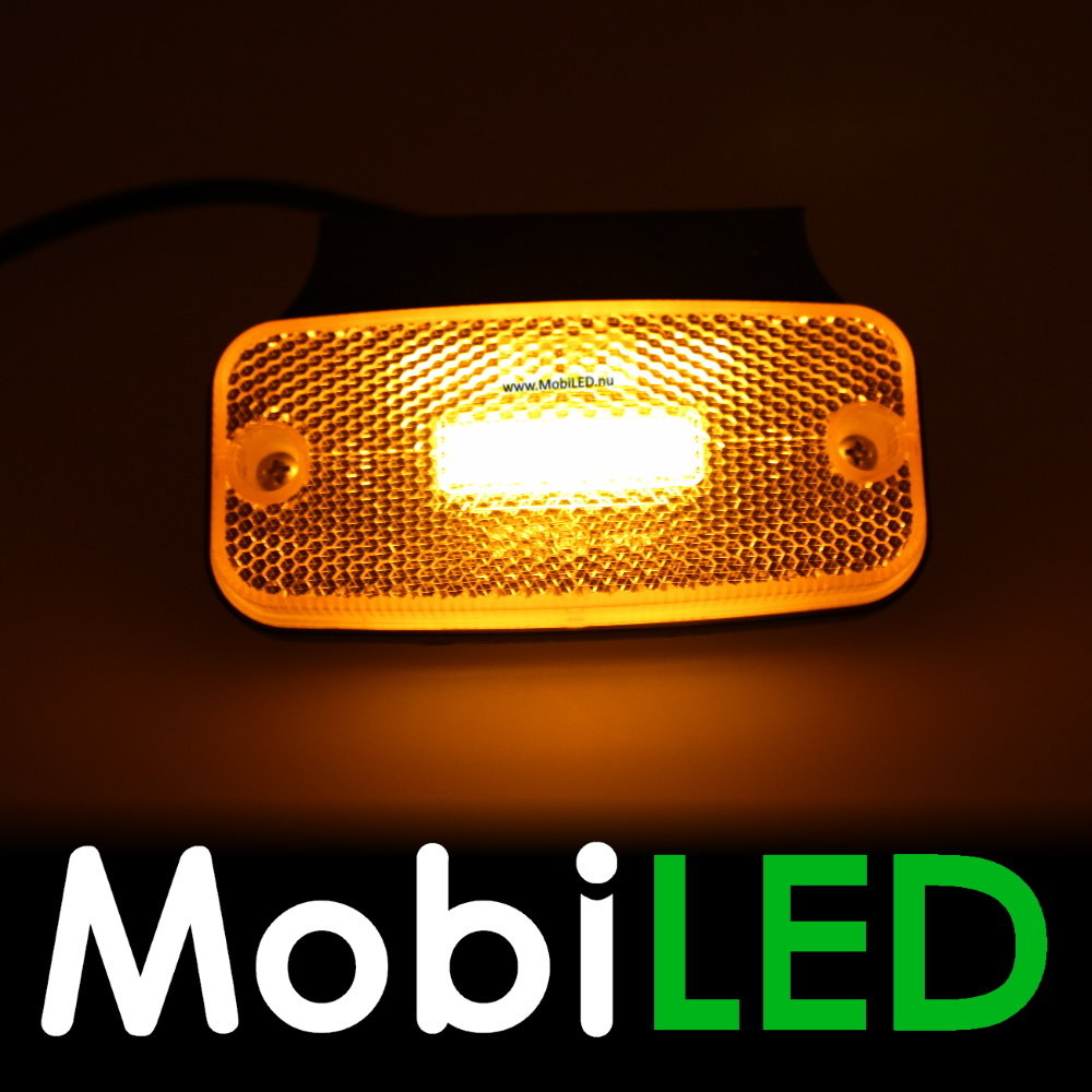 Zijmarkering met reflector en ophangbeugel amber E-keur