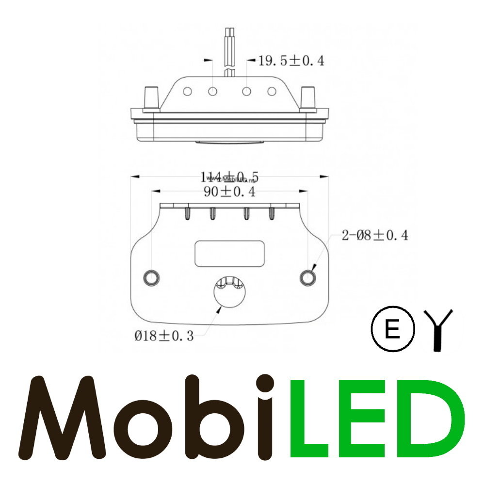 Side marking with reflector and suspension bracket E-mark Side marking with reflector and suspension bracket E-mark