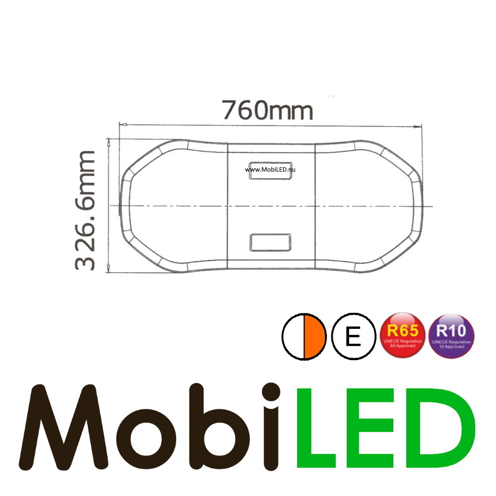 Flitsbalk 760 118 watt Amber-Wit ECE R10-R65 Flitsbalk 760 118 watt Amber-Wit ECE R10-R65