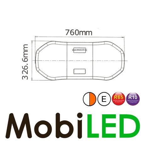 Flitsbalk 760 118 watt Amber-Wit ECE R10-R65 Flitsbalk 760 118 watt Amber-Wit ECE R10-R65