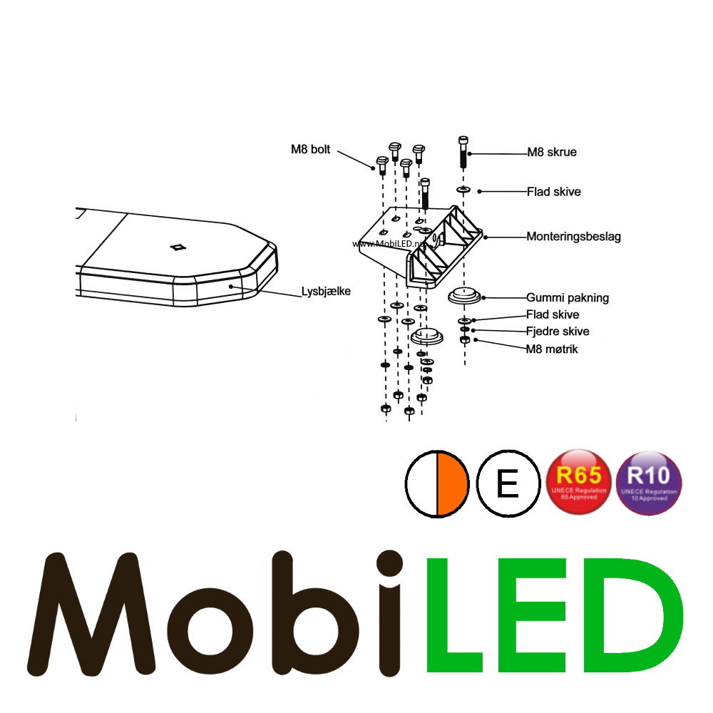 Flitsbalk 760 118 watt Amber-Wit ECE R10-R65 Flitsbalk 760 118 watt Amber-Wit ECE R10-R65