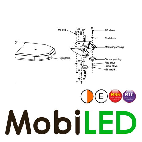 Flitsbalk 760 118 watt Amber-Wit ECE R10-R65 Flitsbalk 760 118 watt Amber-Wit ECE R10-R65