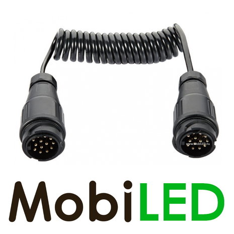 12 volt 13 aderig Electrospiraalkabel 3 m 13 polig 12 volt 13 aderig Electrospiraalkabel 3 m 13 polig