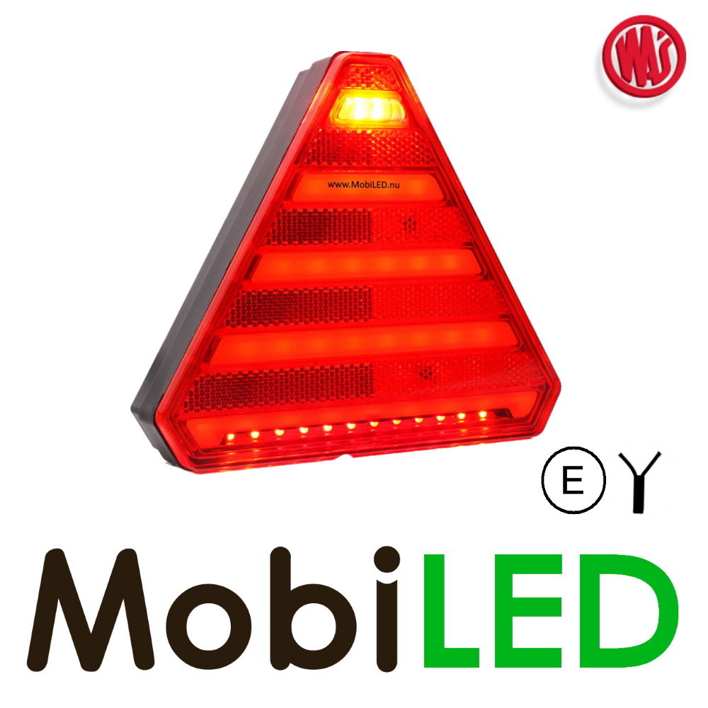 WAS Rear light 4 functions, reflector, license plate Left E-mark