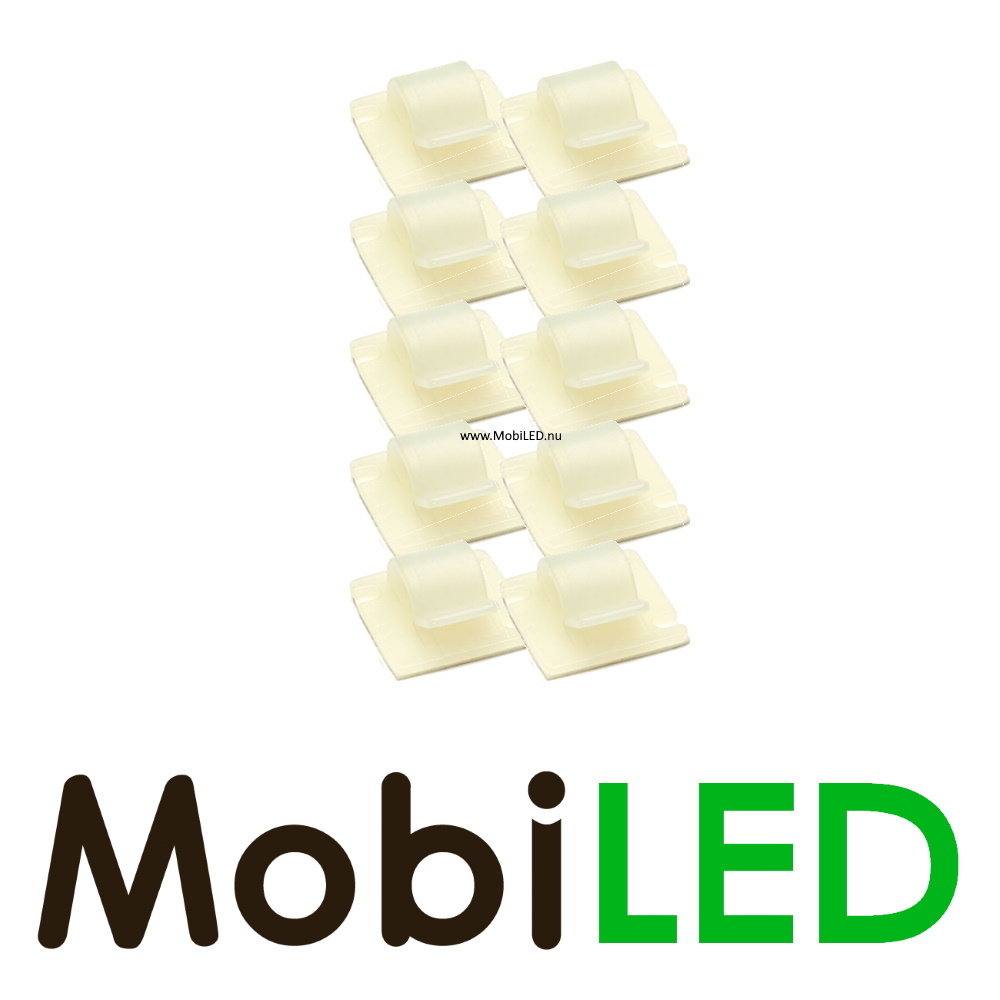 Zelfklevende kabelclips wit 12-18 mm 10 stuks