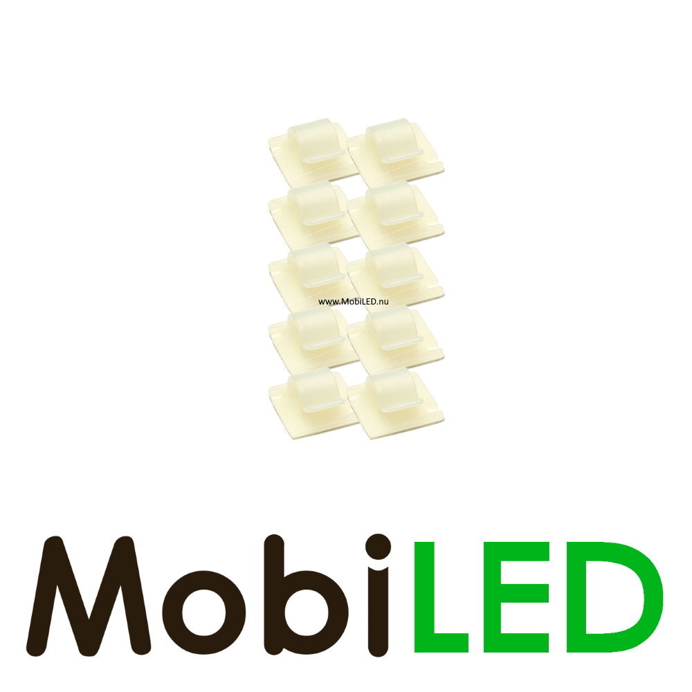 Zelfklevende kabelclips wit  8-13 mm 10 stuks