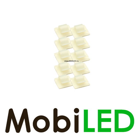 Zelfklevende kabelclips wit  8-13 mm 10 stuks