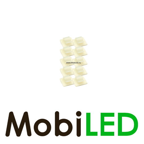 Zelfklevende kabelclips wit 4-5 mm 10 stuks Zelfklevende kabelclips wit 4-5 mm 10 stuks