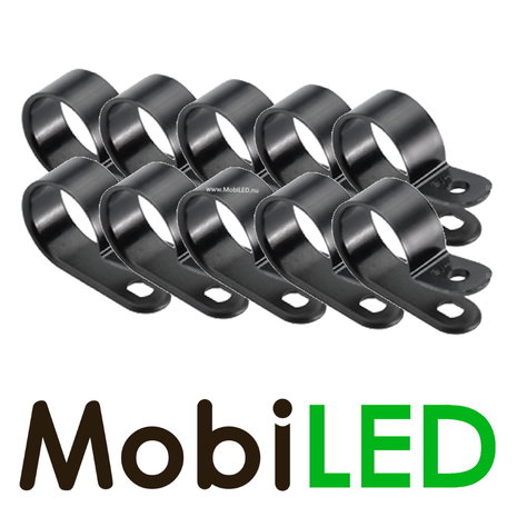 Nylon P-Clips black 28 mm 10 pieces